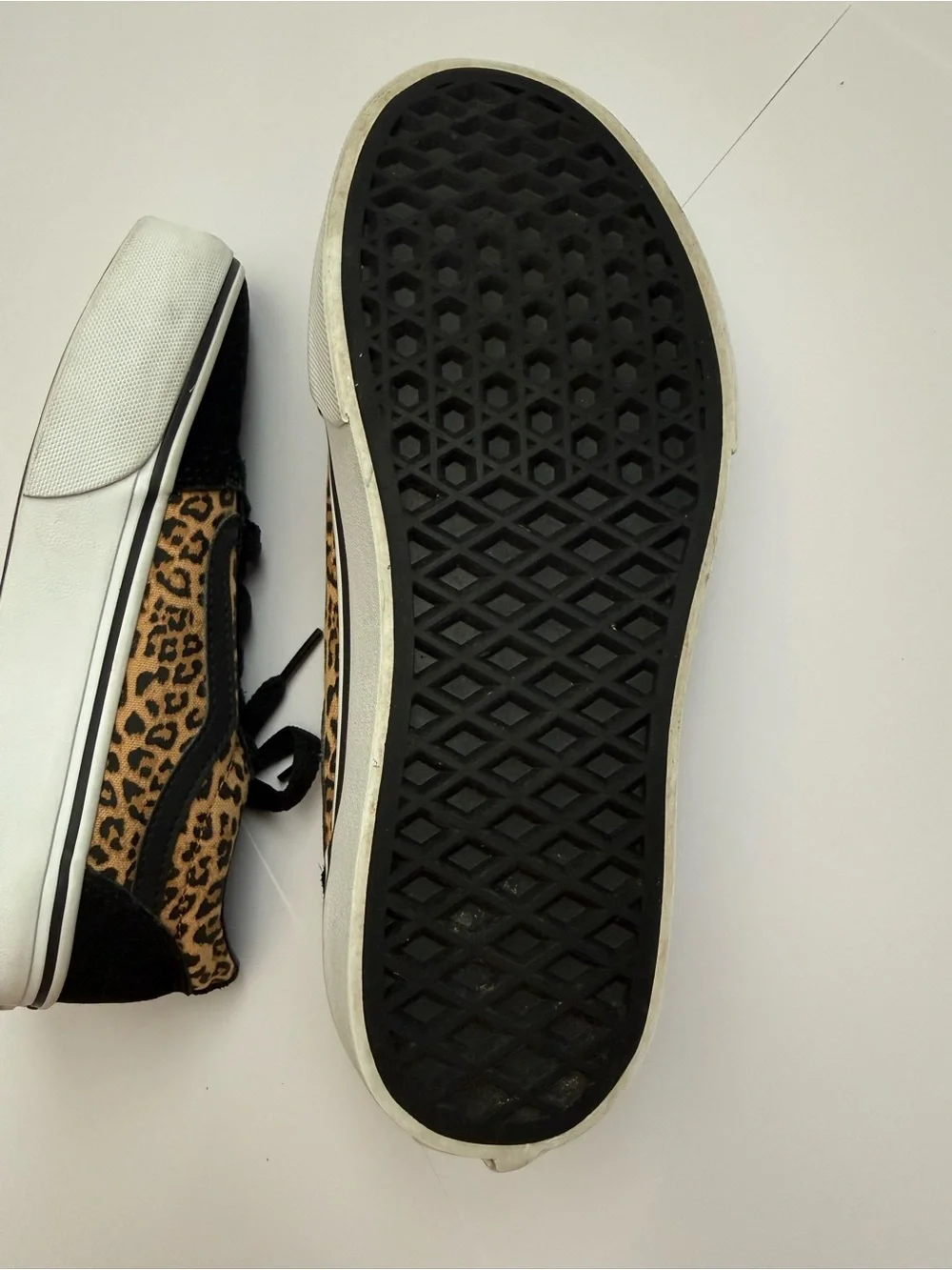 Vans Kids Leopard-Print Black Suede Low-Top Sneakers